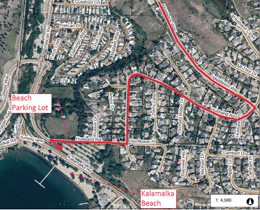 Map of Husband Road Alternate Route